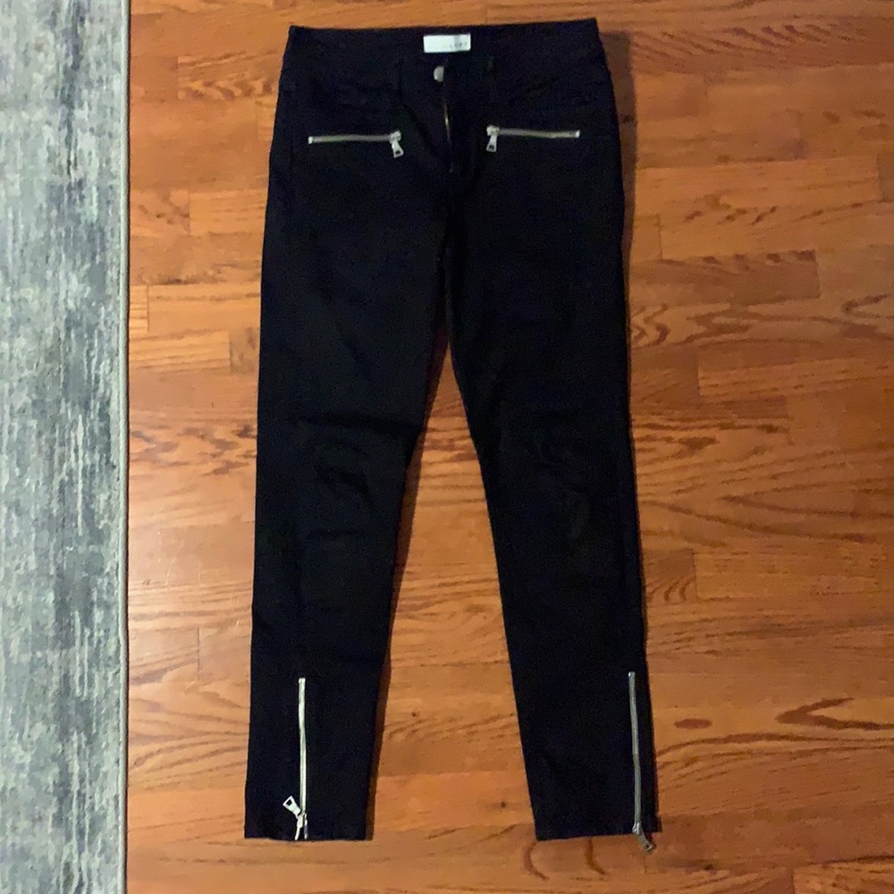 black skinny jeans with zippers from loft